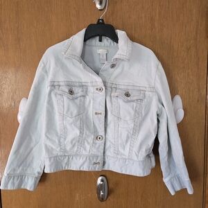 Vintage Chico's Ladies, Light Blue Denim Jacket Size Small/ 4.
